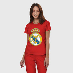 Пижама хлопковая женская Real Madrid FC, цвет: красный — фото 2