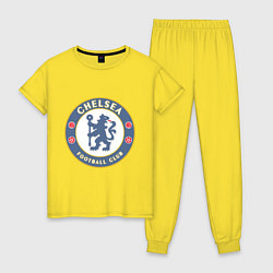 Пижама хлопковая женская Chelsea FC, цвет: желтый