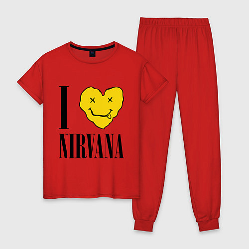 Женская пижама I love Nirvana / Красный – фото 1
