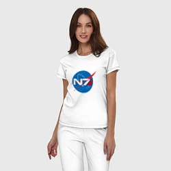 Пижама хлопковая женская NASA N7, цвет: белый — фото 2