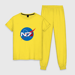 Пижама хлопковая женская NASA N7, цвет: желтый