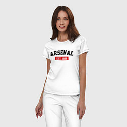 Пижама хлопковая женская FC Arsenal Est. 1886, цвет: белый — фото 2