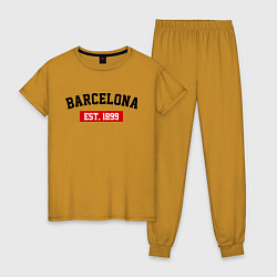 Пижама хлопковая женская FC Barcelona Est. 1899, цвет: горчичный
