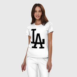 Пижама хлопковая женская LA: Los Angeles, цвет: белый — фото 2