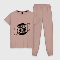 Пижама хлопковая женская Made in 1988, цвет: пыльно-розовый