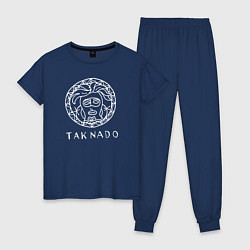 Пижама хлопковая женская Taknado Versace, цвет: тёмно-синий