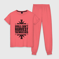 Пижама хлопковая женская Harvest Themselves, цвет: коралловый