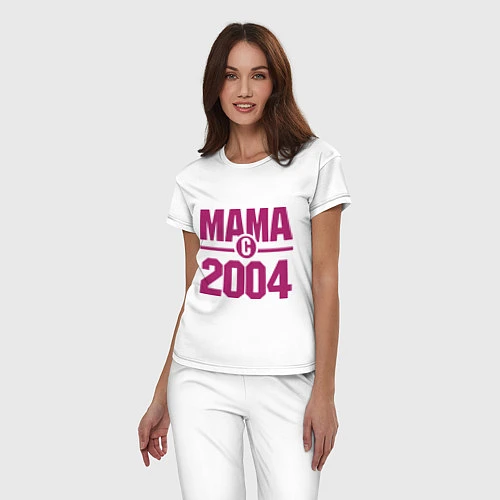 Женская пижама Мама с 2004 года / Белый – фото 3