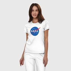 Пижама хлопковая женская NASA: Sasa, цвет: белый — фото 2