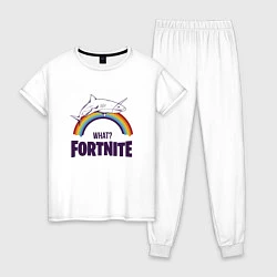 Пижама хлопковая женская What Fortnite?, цвет: белый
