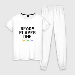 Пижама хлопковая женская Ready Player One, цвет: белый
