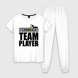Пижама хлопковая женская Brazzers Team Player, цвет: белый