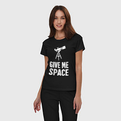 Пижама хлопковая женская Give me Space, цвет: черный — фото 2