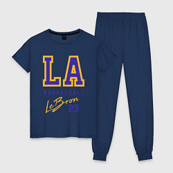 Пижама хлопковая женская Lebron 23: Los Angeles, цвет: тёмно-синий