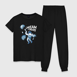 Пижама хлопковая женская Dream Create, цвет: черный