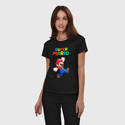 Пижама хлопковая женская Super Mario, цвет: черный — фото 2