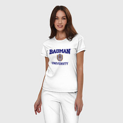 Пижама хлопковая женская BAUMAN University, цвет: белый — фото 2