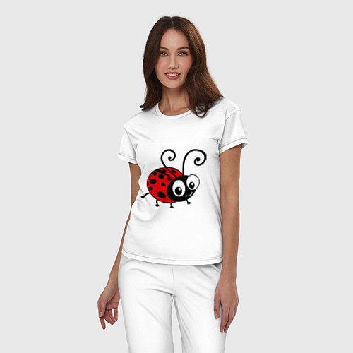 Женская пижама Божья коровка / Белый – фото 3