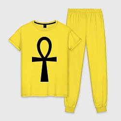 Пижама хлопковая женская Анк, цвет: желтый