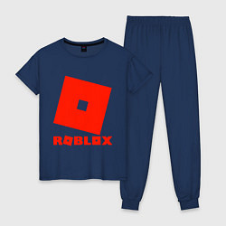 Пижама хлопковая женская Roblox Logo, цвет: тёмно-синий