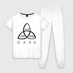 Пижама хлопковая женская Dark, цвет: белый