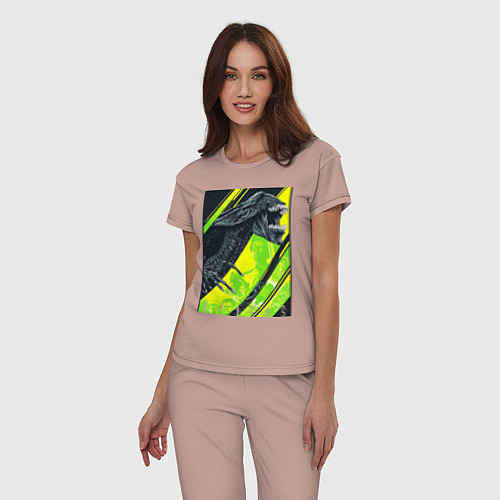 Женская пижама Чужой alien / Пыльно-розовый – фото 3