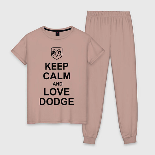 Женская пижама Keep Calm & Love Dodge / Пыльно-розовый – фото 1