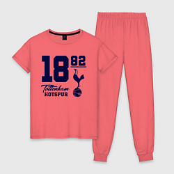 Пижама хлопковая женская FC Tottenham 1882, цвет: коралловый