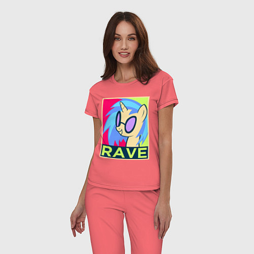 Женская пижама DJ Pon-3 RAVE / Коралловый – фото 3
