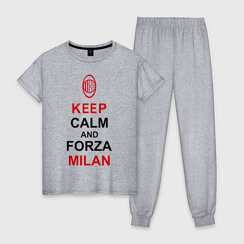 Женская пижама Keep Calm & Forza Milan / Меланж – фото 1