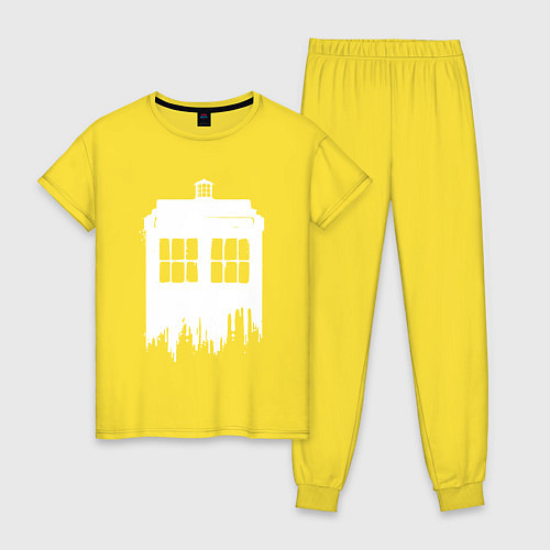 Женская пижама Тардис white - Доктор Кто / Желтый – фото 1