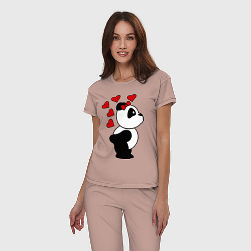 Женская пижама Поцелуй панды: для нее / Пыльно-розовый – фото 3