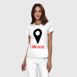 Пижама хлопковая женская I am Here, цвет: белый — фото 2