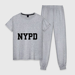 Пижама хлопковая женская NYPD, цвет: меланж