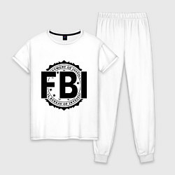 Пижама хлопковая женская FBI Agency, цвет: белый