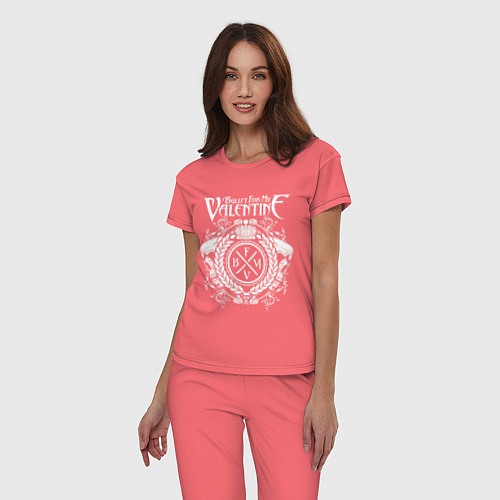 Женская пижама Bullet For My Valentine / Коралловый – фото 3