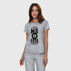 Пижама хлопковая женская Mid or feed, цвет: меланж — фото 2