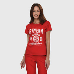 Пижама хлопковая женская Bayern Munchen 1900, цвет: красный — фото 2