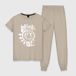 Пижама хлопковая женская Blink-182: Smile, цвет: миндальный