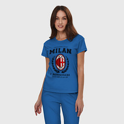 Пижама хлопковая женская Milan: I Rossoneri цвета синий — фото 2