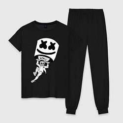 Пижама хлопковая женская Marshmello King, цвет: черный