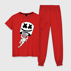 Пижама хлопковая женская Marshmello King, цвет: красный