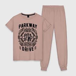 Пижама хлопковая женская Parkway Drive: Australia, цвет: пыльно-розовый