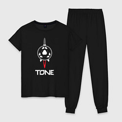 Пижама хлопковая женская TONE, цвет: черный