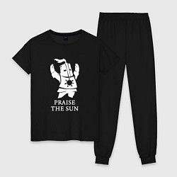 Пижама хлопковая женская Praise the Sun, цвет: черный
