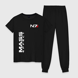 Пижама хлопковая женская MASS EFFECT N7, цвет: черный