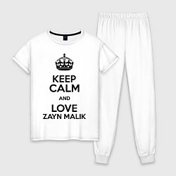Пижама хлопковая женская Keep Calm & Love Zayn Malik, цвет: белый