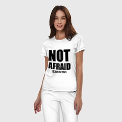 Пижама хлопковая женская Not Afraid, цвет: белый — фото 2