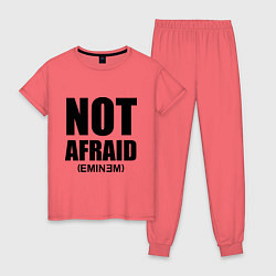 Пижама хлопковая женская Not Afraid, цвет: коралловый