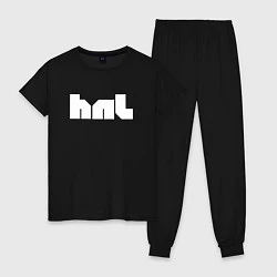 Пижама хлопковая женская HNL, цвет: черный